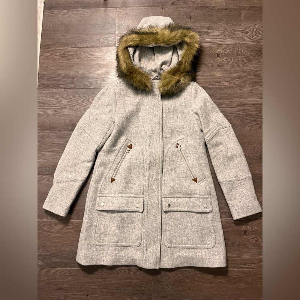 J. Crew Chateau Parka Italian Wool Stadium Cloth Coat